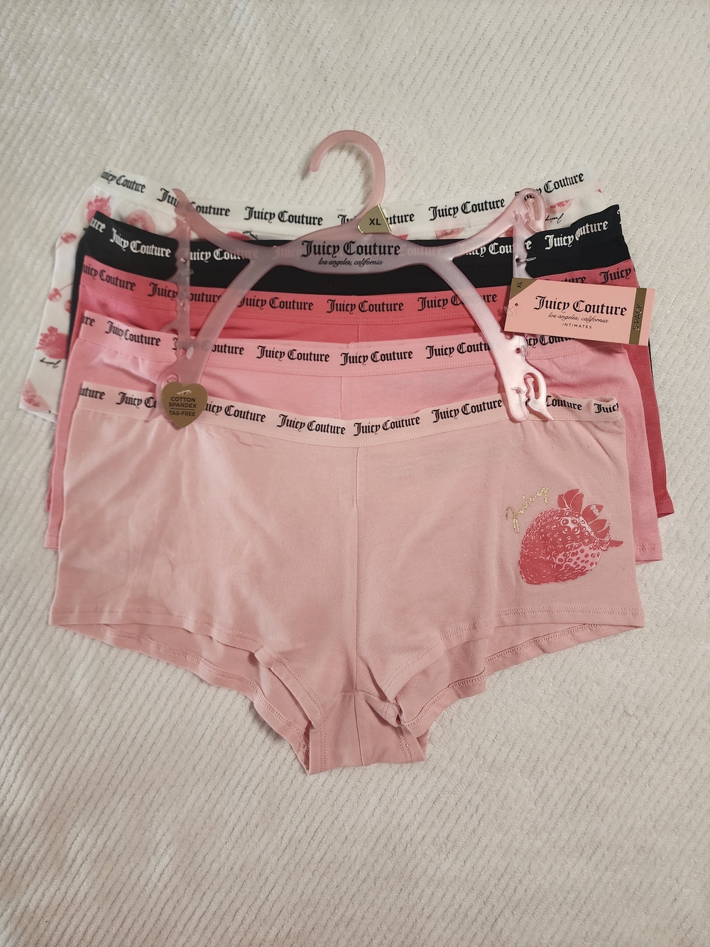 Juicy Couture Pink Logo Boyshorts - Pack of 5
